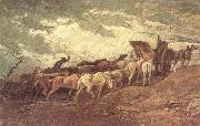 Honore Daumier Pferdezug painting